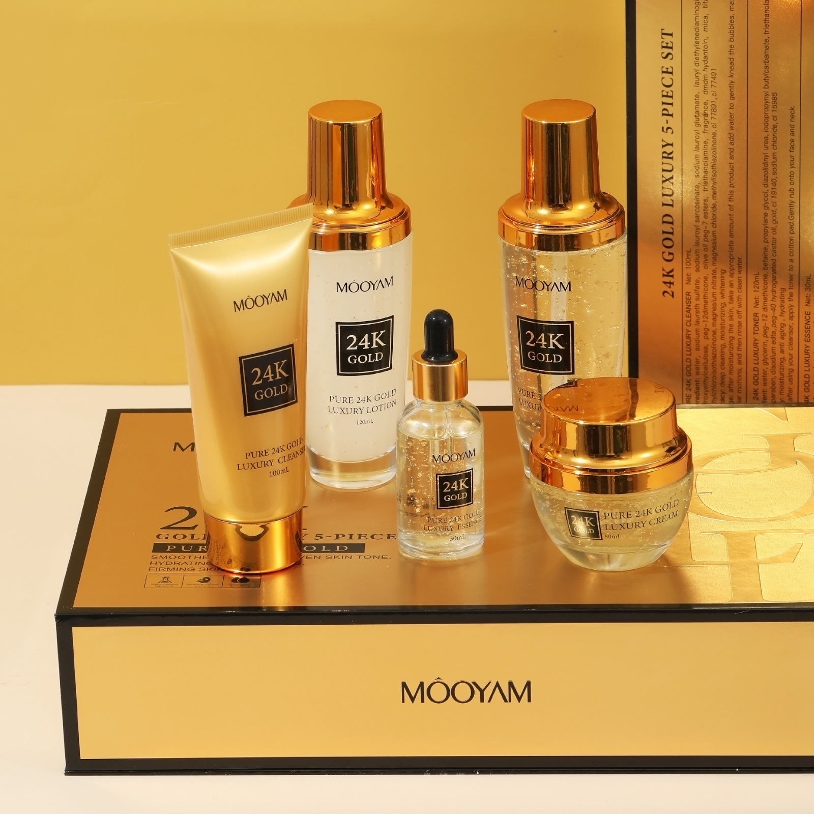 Luxury Skincare Moisturizer - ชุดบำรุงผิวหน้า 24K โกลด์ ลักชัวรี่ ช่วยลดเลือนริ้วรอย ฟื้นฟูผิว