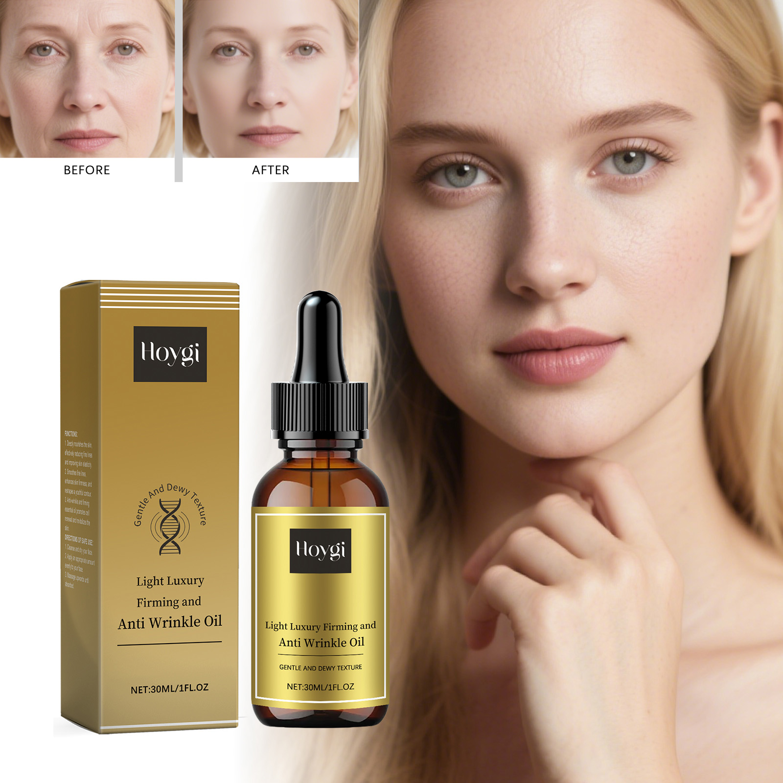 Luxury Skincare Moisturizer - น้ำมันบำรุงผิวหน้ากระชับ ยกกระชับ ลดเลือนริ้วรอย ปรับผิวให้กระจ่างใส บำรุงผิวให้เรียบเนียน นุ่ม